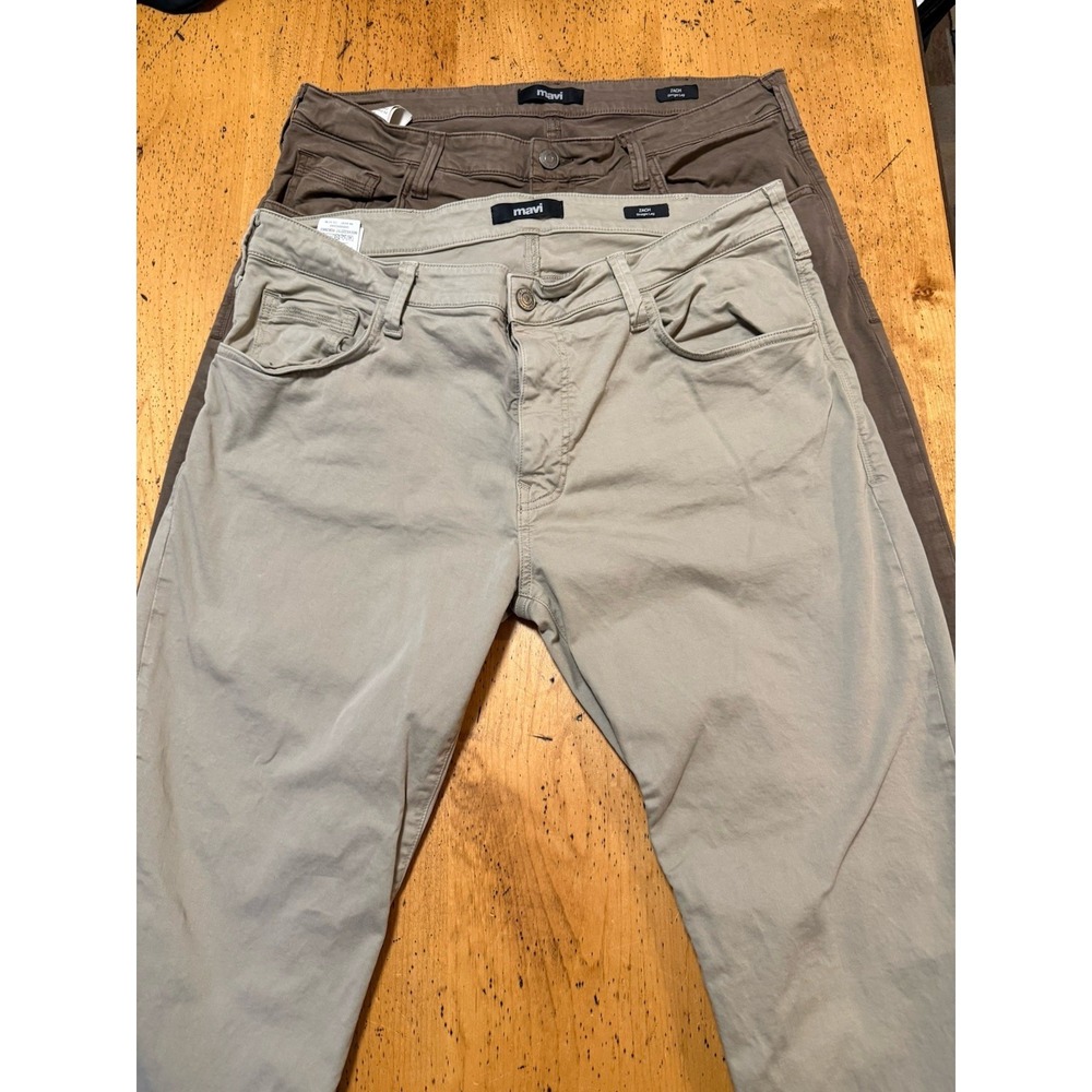 Lot Of 2 38x32‎ Mavi Zach Jeans Mens Khaki Straight Leg Denim Pants Twill